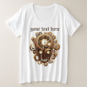 Steampunk Skull Gothic Style Plus Size T-Shirt