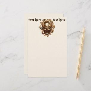 Steampunk Skull Gothic Style Stationery