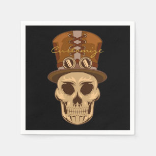 Steampunk Skull in Top Hat Thunder_Cove Napkin