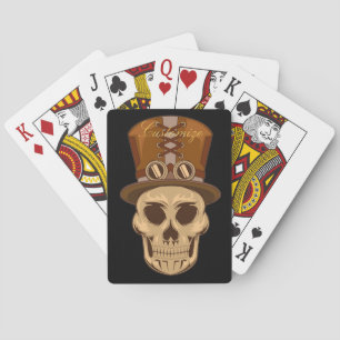 Steampunk Skull in Top Hat Thunder_Cove Playing Cards