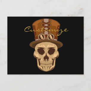 Steampunk Skull in Top Hat Thunder_Cove Postcard