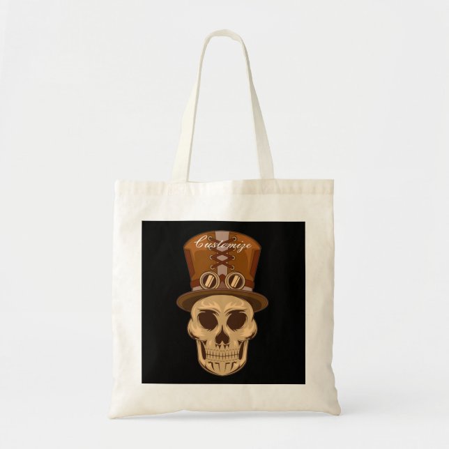 Steampunk Skull in Top Hat Thunder_Cove Tote Bag (Front)