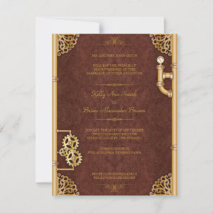 Steampunk Small Rectangular Invitation