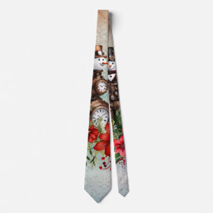steampunk snowman and steampunk snowwoman tie