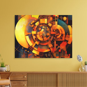 Steampunk Solar Mechanism Abstract Canvas Print