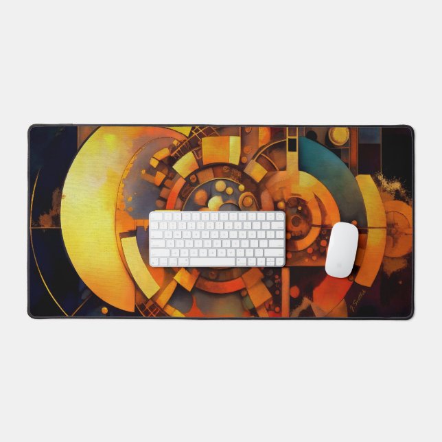 Steampunk Solar Mechanism Abstract Desk Mat (Keyboard & Mouse)