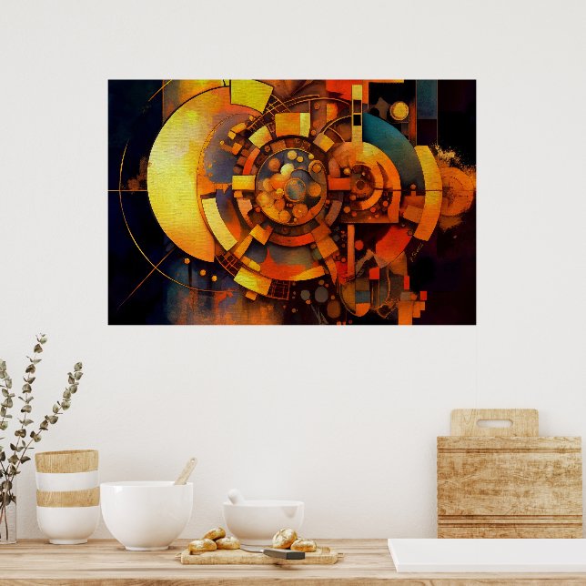 Steampunk Solar Mechanism Abstract Poster (Kitchen)