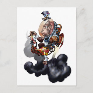 Steampunk Space Chimp Postcard