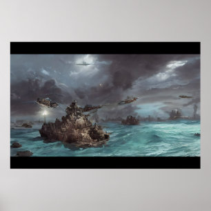 Steampunk Spaceship Poster