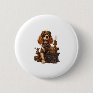 Steampunk Spaniel � Victorian Dog Inventor 6 Cm Round Badge