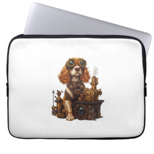 Steampunk Spaniel � Victorian Dog Inventor Laptop Sleeve