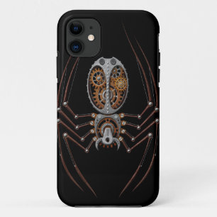 Steampunk Spider, black background iPhone 11 Case