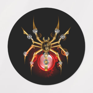 Steampunk spider on black