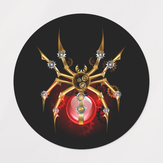 Steampunk spider on black (Design 1)