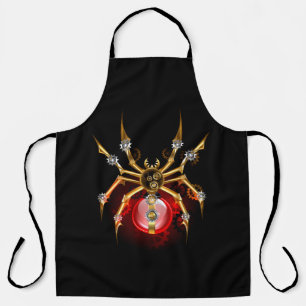 Steampunk spider on black apron
