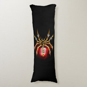 Steampunk spider on black body cushion