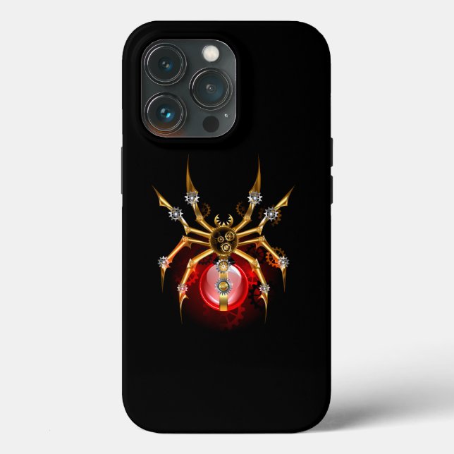 Steampunk spider on black Case-Mate iPhone case (Back)