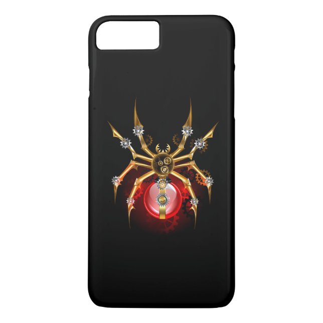 Steampunk spider on black Case-Mate iPhone case (Back)