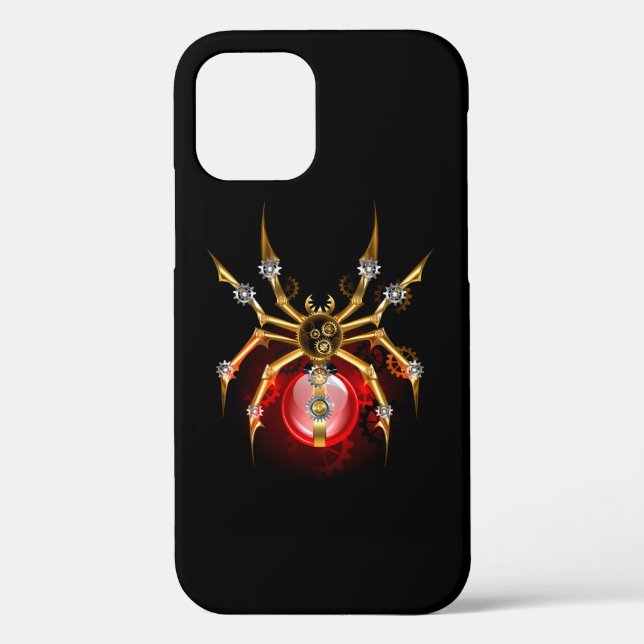 Steampunk spider on black Case-Mate iPhone case (Back)