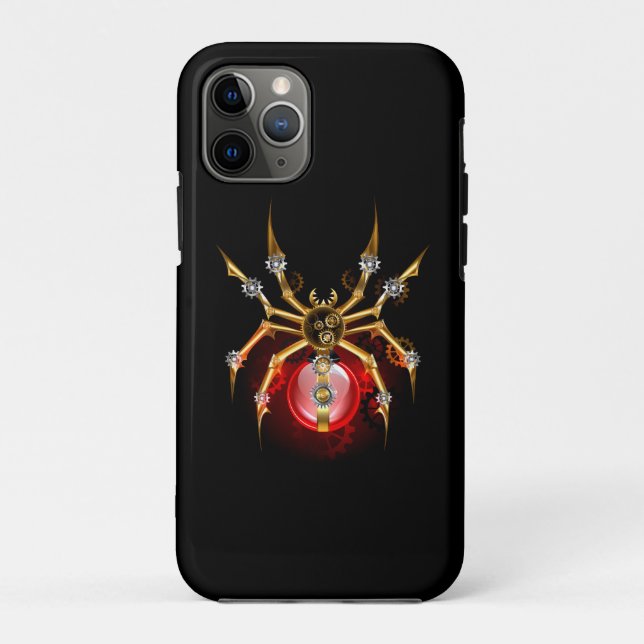 Steampunk spider on black Case-Mate iPhone case (Back)