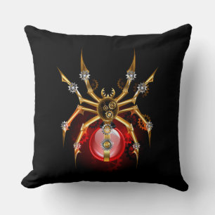 Steampunk spider on black cushion