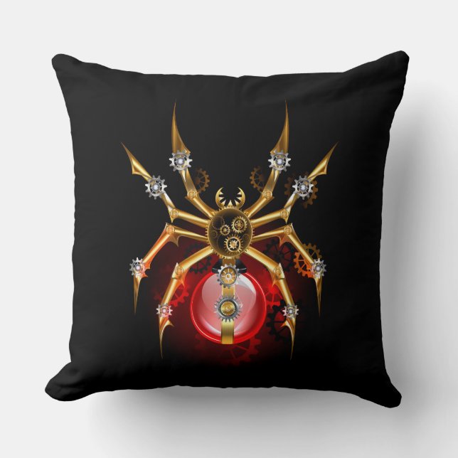 Steampunk spider on black cushion (Front)