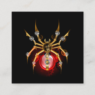 Steampunk spider on black discount card