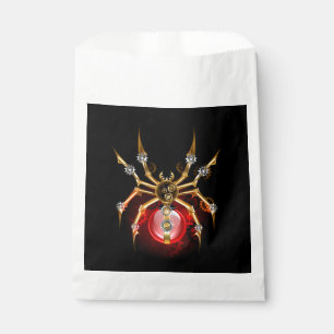 Steampunk spider on black favour bags