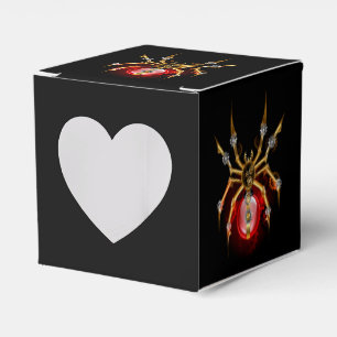 Steampunk spider on black favour box