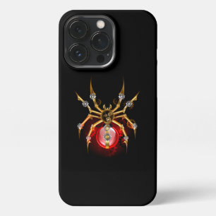 Steampunk spider on black iPhone 13 pro case