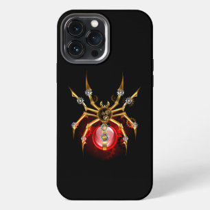 Steampunk spider on black iPhone 13 pro max case