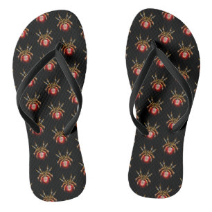 Steampunk spider on black jandals