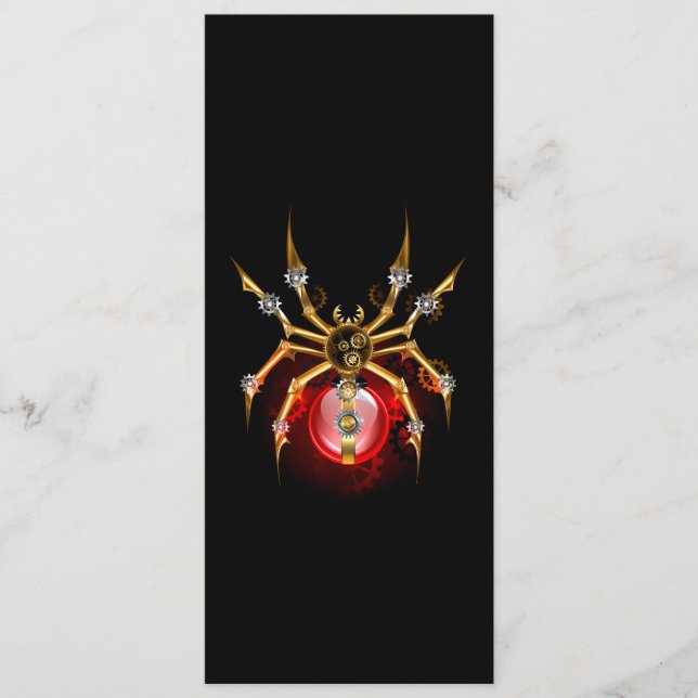 Steampunk spider on black menu (Front)