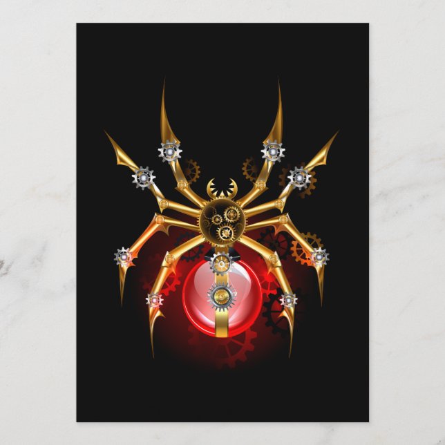 Steampunk spider on black menu (Front)