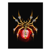 Steampunk spider on black