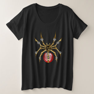 Steampunk spider on black plus size T-Shirt