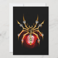 Steampunk spider on black