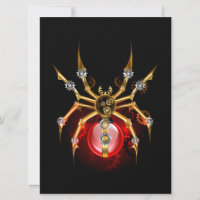 Steampunk spider on black