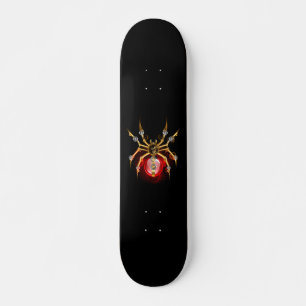 Steampunk spider on black skateboard