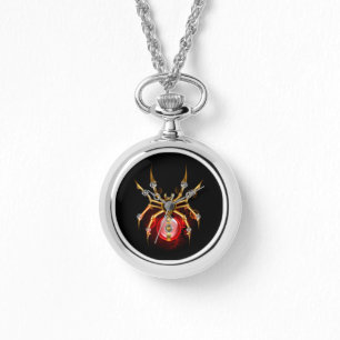 Steampunk spider on black watch
