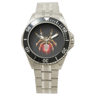 Steampunk spider on black watch