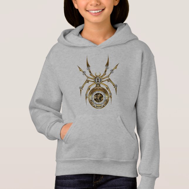 Steampunk Spider on Purple Background (Front)