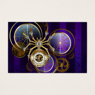 Steampunk Spider on Purple Background