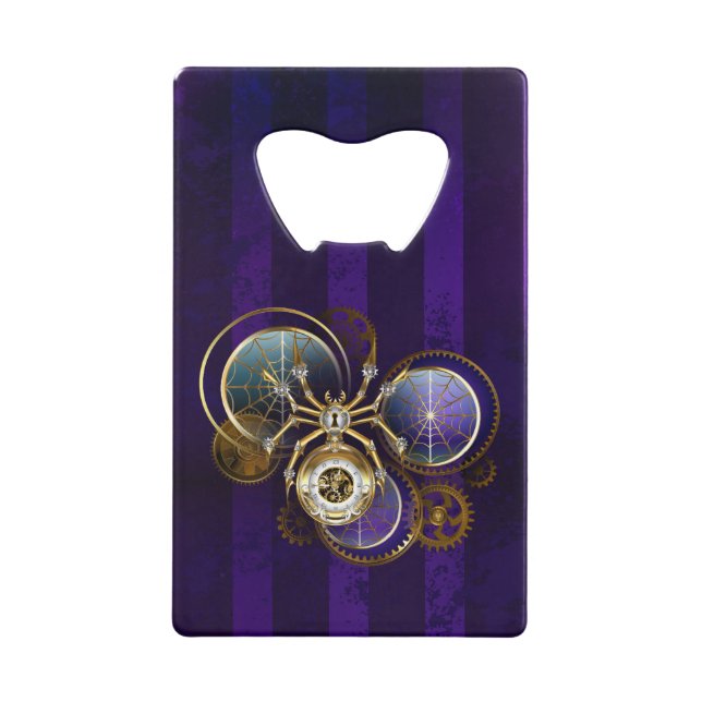 Steampunk Spider on Purple Background (Front)