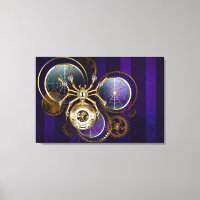 Steampunk Spider on Purple Background