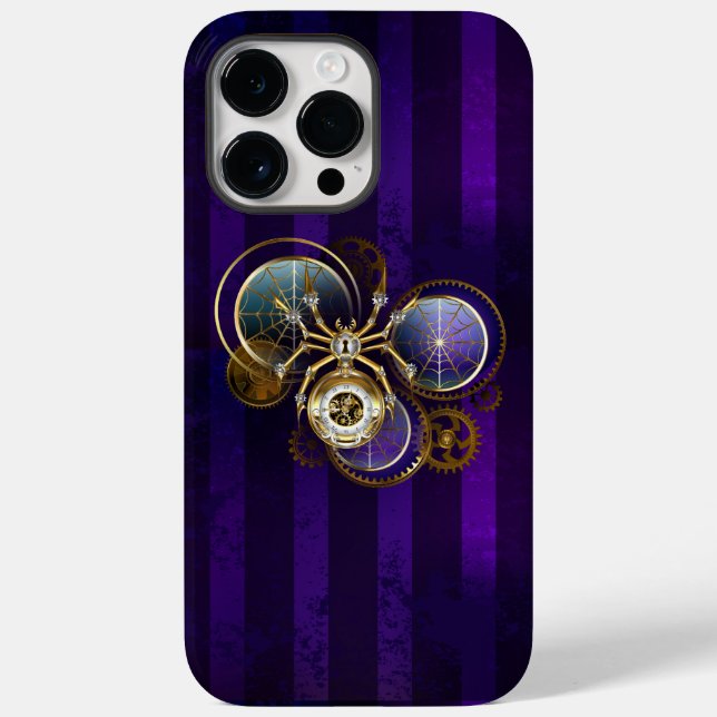 Steampunk Spider on Purple Background Case-Mate iPhone Case (Back)