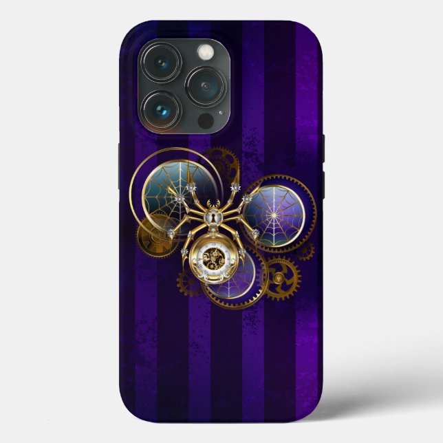 Steampunk Spider on Purple Background Case-Mate iPhone Case (Back)