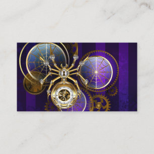 Steampunk Spider on Purple Background Enclosure Card