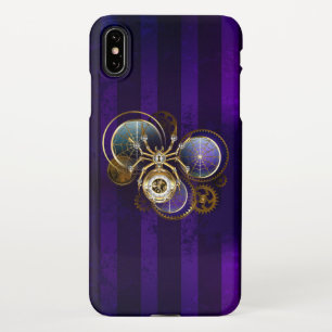 Steampunk Spider on Purple Background iPhone XS Max Case