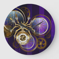 Steampunk Spider on Purple Background